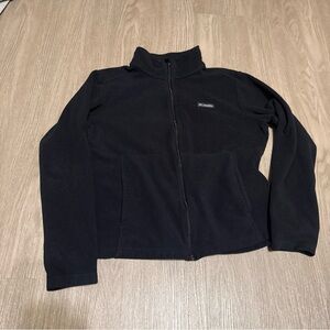 Columbia Fleece Jacket Womens Size XL Black Full Zip Outdoor Warm Casual